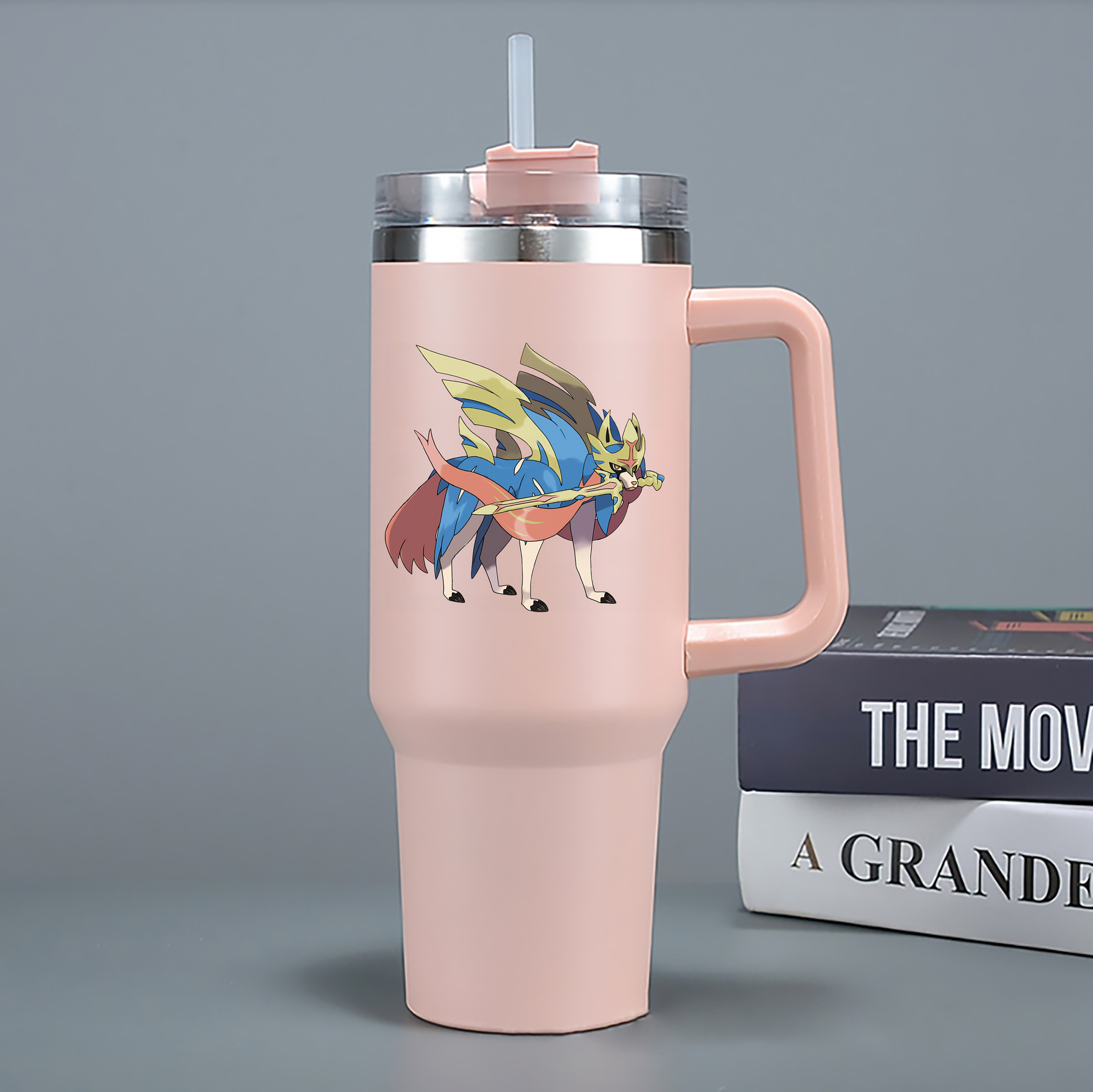 （画像用） ポケットモンスター Pokémon 1200mL車用タンブラー - クリスタルステッカー（プラスチックストロー付き）